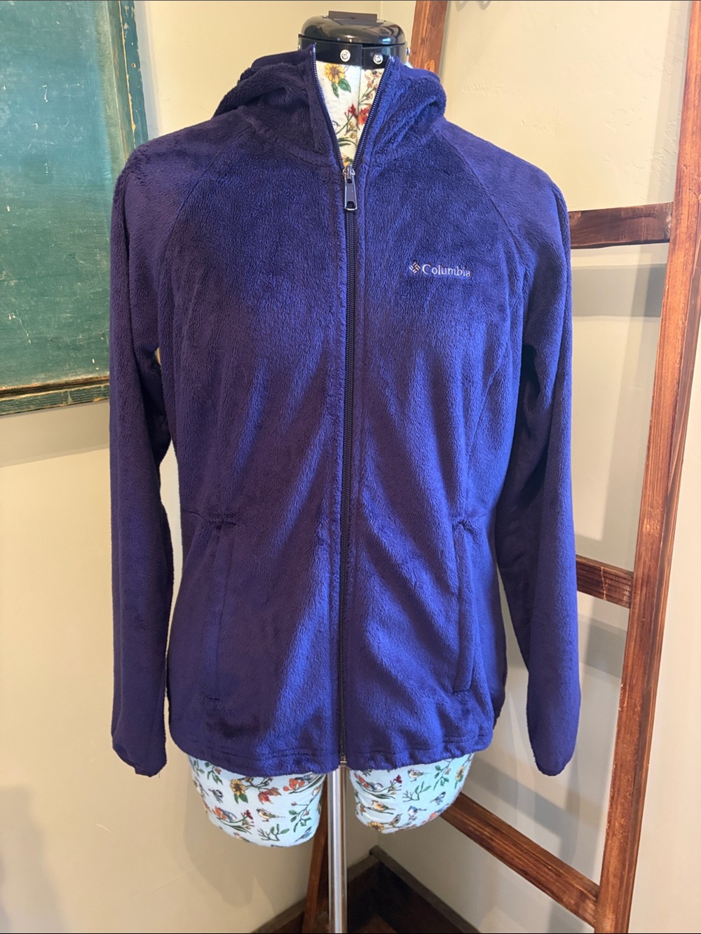 Columbia Purple Hooded Full-Zip Fleece Jacket